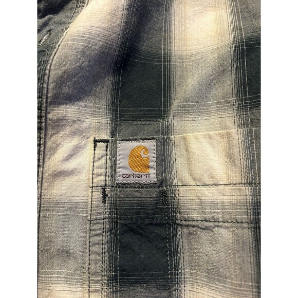 Carhartt Button Down Shirt Mens Medium Multicolored Plaid Relaxed Fit - Picture 2 of 4